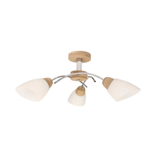 Viletta Wood Lampa Sufitowa 3xE27 Max.60W Dąb Olejowany/Chrom/Biały 8141374