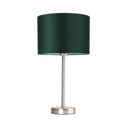 Scarlett Table Lamp 1xE27 Max.40W Satin Metal/Transparent PVC Cable/Green Velvet Shade 7754027