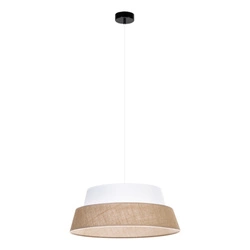 Jute Pendant Lamp 1xE27 Max.60W Black/Transparent PVC/White-Beige 150140104