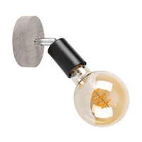 Takada Wall Lamp 1xE27 Max.25W Stained Pine Gray/Black Metal 2015717600000