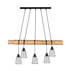 Trabo Long Pendant Lamp 5xE27 Max.60W Stained Pine/Black