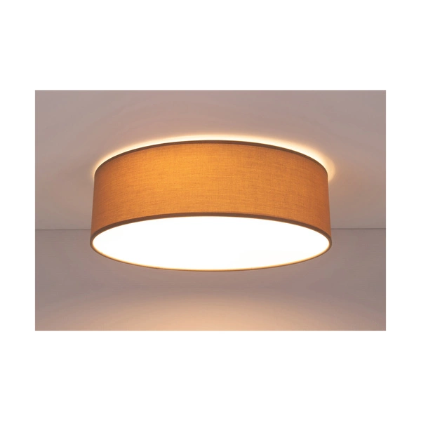 Josefina Ceiling Lamp 1xLED Integrated 1650lm 2700K 18W White Metal/Brown Fabric Shade 4793802
