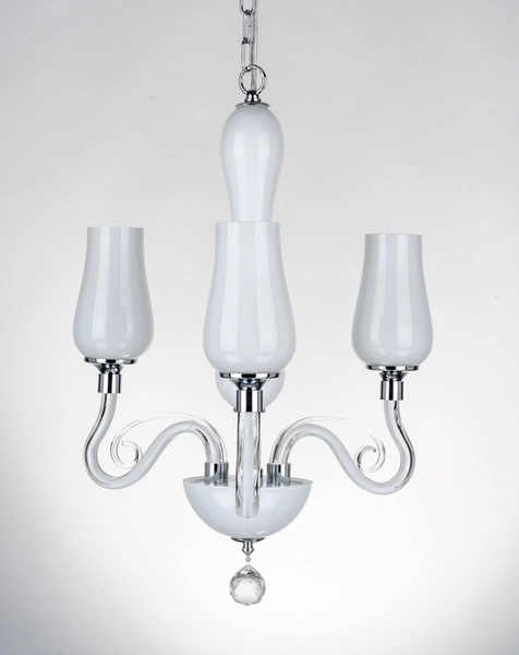 Lutecja Chandelier 3xE14 Max.40W White/Transparent/Chrome 9150302
