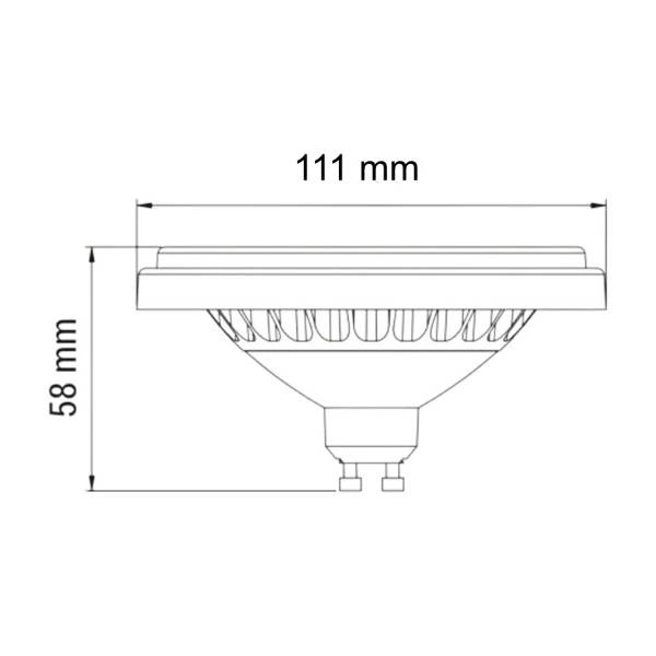 Żarówka LED ES111 / GU10 9W zimna 6500K kąt 120st BLACK