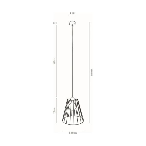 Swan Pendant Lamp 1xE27 Max.60W Black Metal/Black PVC Cable 19349104