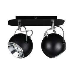 Ball Ceiling Lamp Incl.2xLED GU10 5W Black/Chrome