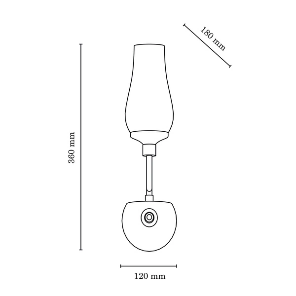 Lutecja Wall lamp 1xE14 Max.40W White/Transparent/Chrome 9150102