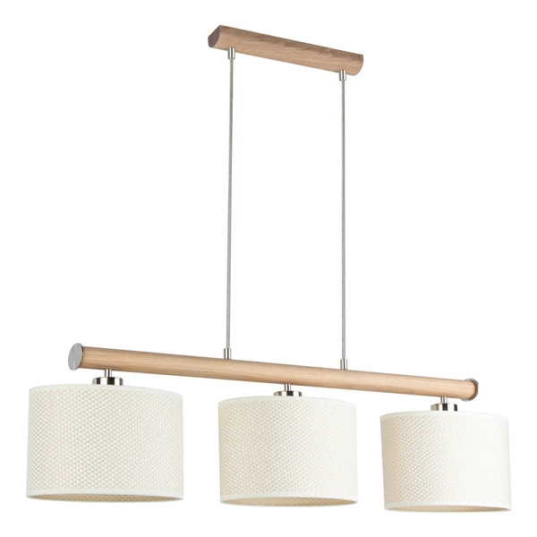 Mercedes Pendant Lamp 3xE27 Max.40W Oiled Oak/Cream-Silver 1037400111525