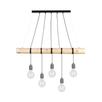 Trabo Concrete Lampa Wisząca 5xE27 Max.60W Sosna Naturalna/Czarny/Szary 69499504