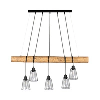 Trabo Long Pendant Lamp 5xE27 Max.60W Stained Pine/Black 69204504