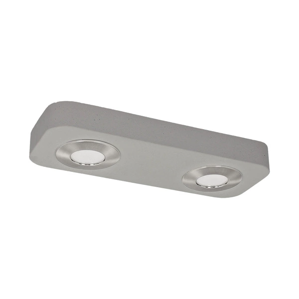 Cool Ceiling Lamp Incl. 2xLED Integrated 300lm 3000K 5W Gray Concrete/Satin Metal 2291236