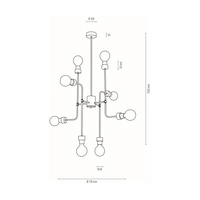 Montix Ceiling Lamp 8xE27 Max.40W Oiled Oak/Black Metal 9244874