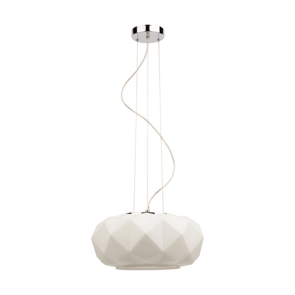 Terra Pendant Lamp 1xE27 Max.60W Chrome Metal/Transparent PVC Cable/White Glass 9902102