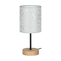 Mateo Table Lamp 1xE27 Max.25W Oiled Oak/Black PVC Cable/Beige Wallpaper 87814174