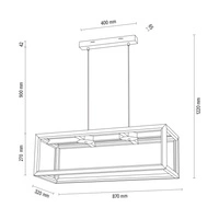 Kago LED Pendant Lamp 1xLED Samsung 24V Integrated 4060lm 3000K 43,5W Oiled Oak/Transparent PVC Cable 6155074