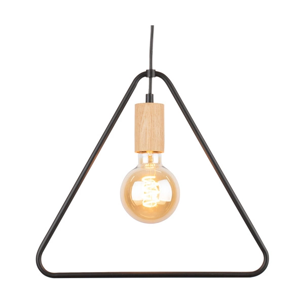 Carsten Wood Pendant Lamp 1xE27 Max.60W Oiled Oak/Black Metal/Black Fabric Cable 1652174