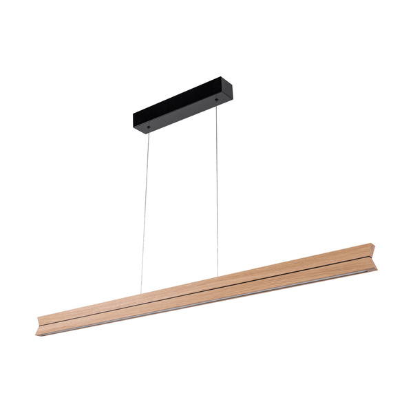 Twin Black Pendant Lamp 3xLED 24V Int. 29W Black/Oiled Oak with Touch Dimmer/Rollizug (1200mm)