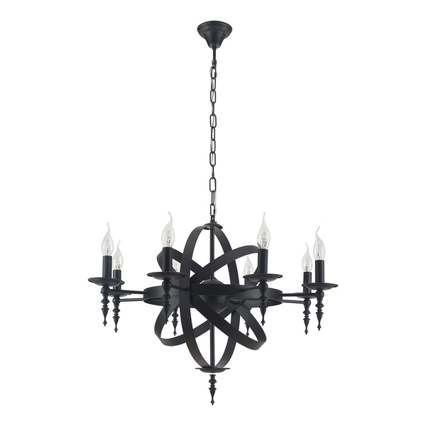 Lampa wisząca świecznik CAGE czarna  55cm 9500804