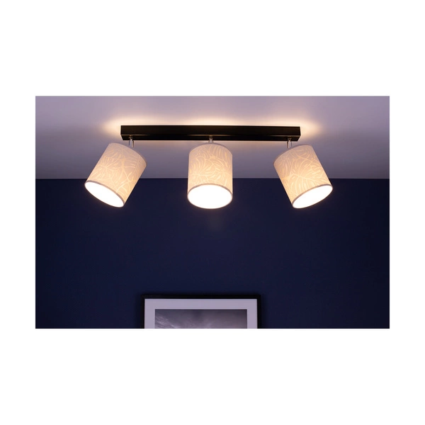 Mateo Ceiling Lamp 3xE27 Max.25W Black Metal/Beige Wallpaper 87800304