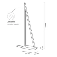 Lampa Podłogowa Segel 2xLED 24V Zintegrowana 3000lm 3000K 32,5W Drewno Bukowe Orzech/Czarna Tkanina Kabel z Dotykowym Ściemniaczem 1213976