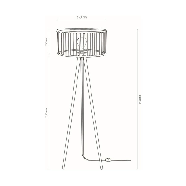 Reve Floor Lamp 1xE27 Max.15W LED Oiled Oak/Cream 124417104