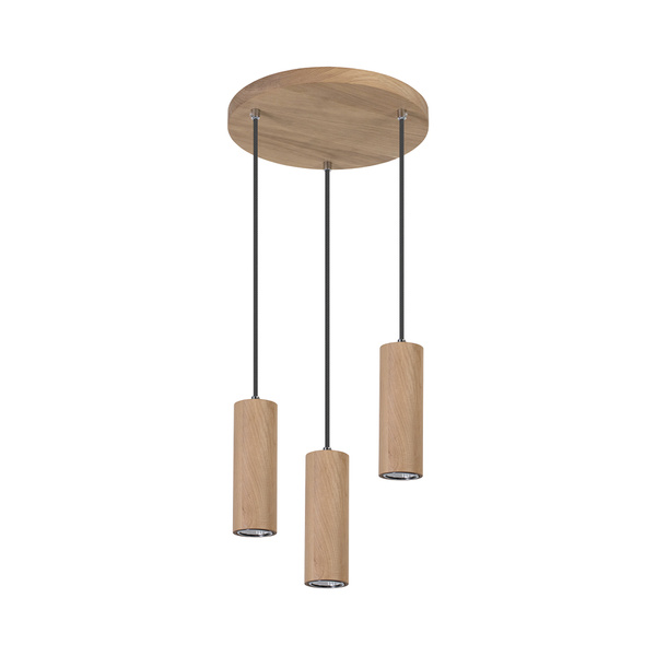 Pipe Pendant Lamp Incl. 3xGU10 LED 5W Oiled Oak/Anthracite