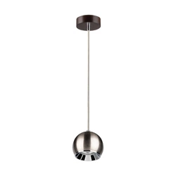 Ball Wood Pendant Lamp Incl. 1xLED GU10 5W Walnut Beech Wood/Satin Metal 5141176