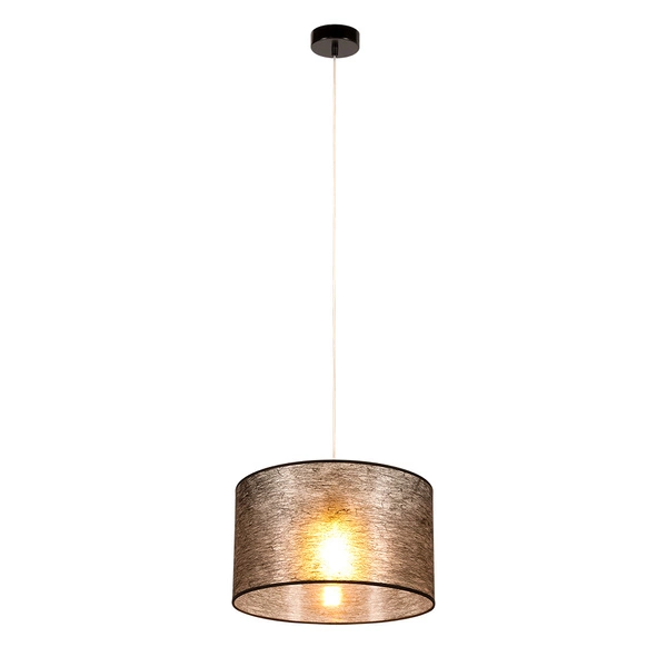 Nevoa Pendant Lamp 1xE27 Max.60W Black Metal/Transparent PVC Cable/Black Fabric Shade 154920104