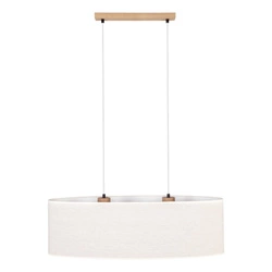 Boho Hanging Lamp 2xE27 Max.40W Oiled Oak/Transparent PVC/Beige 17910274