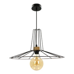 Ferro Pendant Lamp 1xE27 Max.60W Oiled Oak/Black Metal/Black PVC Cable 1010421231020