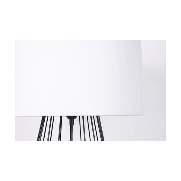 Swan Table Lamp 1xE27 Max.60W Black Metal/Black PVC Cable/White Fabric Shade 89329104