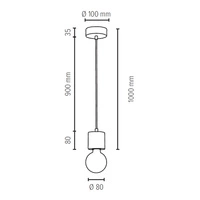Pino Pendant Lamp 1xE27 Max.60W Stained Pine/Black 71689104