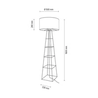 Lampa podłogowa Tiphany 1xE27 maks. 60W Czarny metal/czarny kabel PVC/biały klosz z tkaniny 8742104