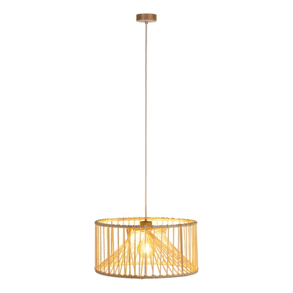 Reve Pendant Lamp 1xE27 Max.15W LED Oiled Oak/Cream Braided Cotton Cord/Natural Fabric Cable 184417174