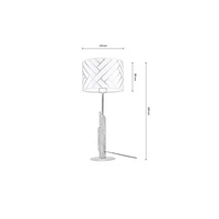 Lampa stołowa Punto 1xE27 Max.60W Dąb olejowany/Czarny metal/Czarny kabel z tkaniny/Tapeta wielokolorowa 862499104