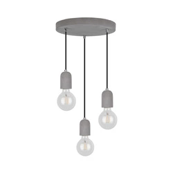 Amory Pendant Lamp 3xE27 Max.60W Gray Concrate/Black Fabric Cable