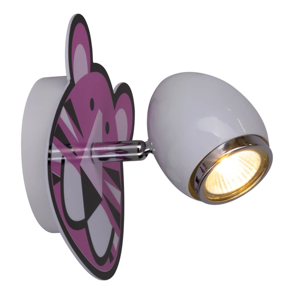 Lenny Wall Lamp 1xGU10 Max.50W White Metal/Chrome Metal/Multicolor Synthetic Material with Tiger Pattern 2108102