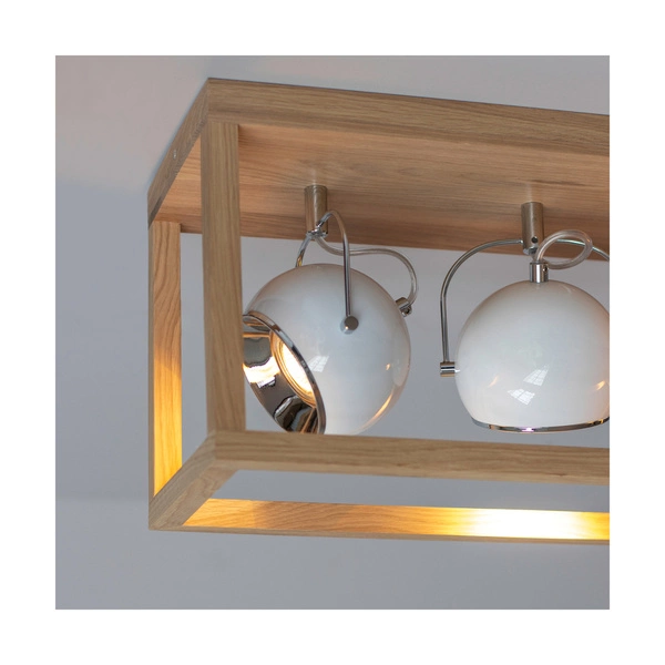 Lampa sufitowa Roy z 4xLED GU10 5W Dąb olejowany/biały metal 5222474L