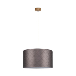 Mirabella Pendant Lamp 1xE27 Max.60W Oiled Oak/Anthracite Fabric Cable/Brown Synthetic Material Shade