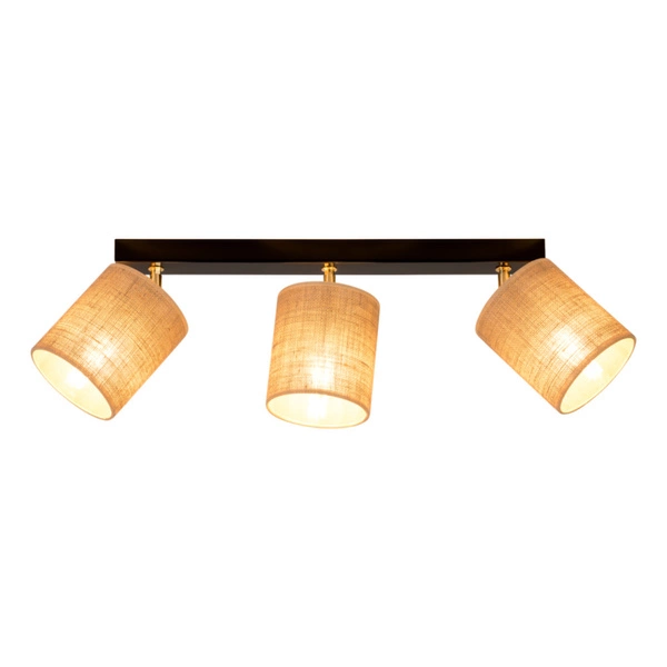 Jute Ceiling Lamp 3xE27 Max.25W Black/Beige 56793304