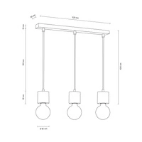 Trongo Round Pendant Lamp 3xE27 Max.60W Oiled Oak/Anthracite/Braided 7061374L