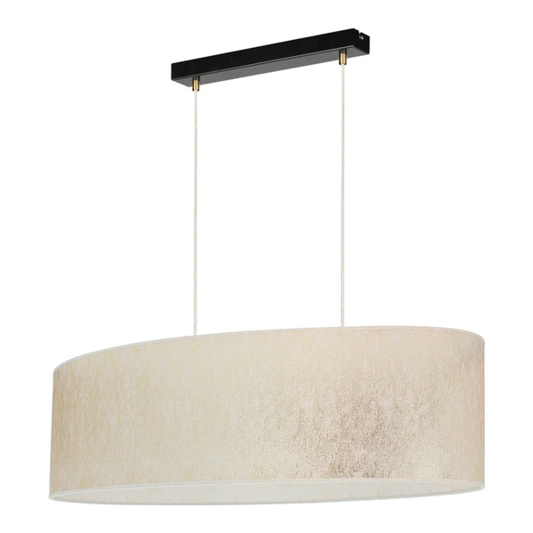 Ora Pendant Lamp 2xE27 Max.40W Black Metal/Transparent PVC Cable/Gold Fabric Shade 96204122