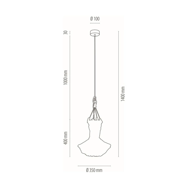 Lampa Wisząca Samba 1xE27 Max.15W LED Dąb Olejowany/Kremowy Sznurek Bawełniany/Kabel z Naturalnej Tkaniny 18717174