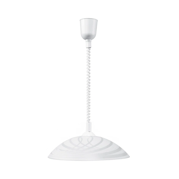 Sydney Pendant Lamp 1xE27 Max.60W White Synthetic Material/White Synthetic Material Cable/White Glass 4233502A