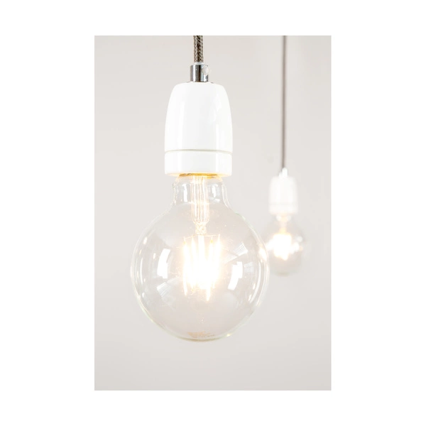 Porcia Pendant Lamp 7xE27 Max.60W White Metal/White Ceramics/Anthracite Fabric Cable 3181702