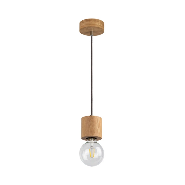 Trongo Round Pendant Lamp 1xE27 Max.60W Oiled Oak/Anthracite/Braided 7061174