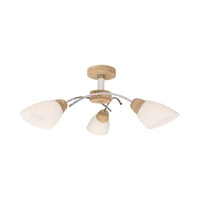 Viletta Wood Ceiling Lamp 3xE27 Max.60W Oiled Oak/Chrome/White 8141374