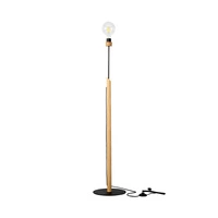 Solange Lampa podłogowa 1xE27 Max.60W Dąb olejowany/Czarny metal/Czarny kabel z tkaniny 7541904