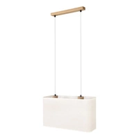 Boho Lampa Wisząca 2xE27 Max.40W Dąb Olejowany/Transparentny PVC/Beżowy 872910274