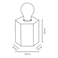Hexar Table Lamp 1xE27 Max.25W Oiled Oak/Black PVC 7819174